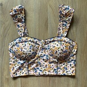 B.O.G Collective Pink Floral Corset Top